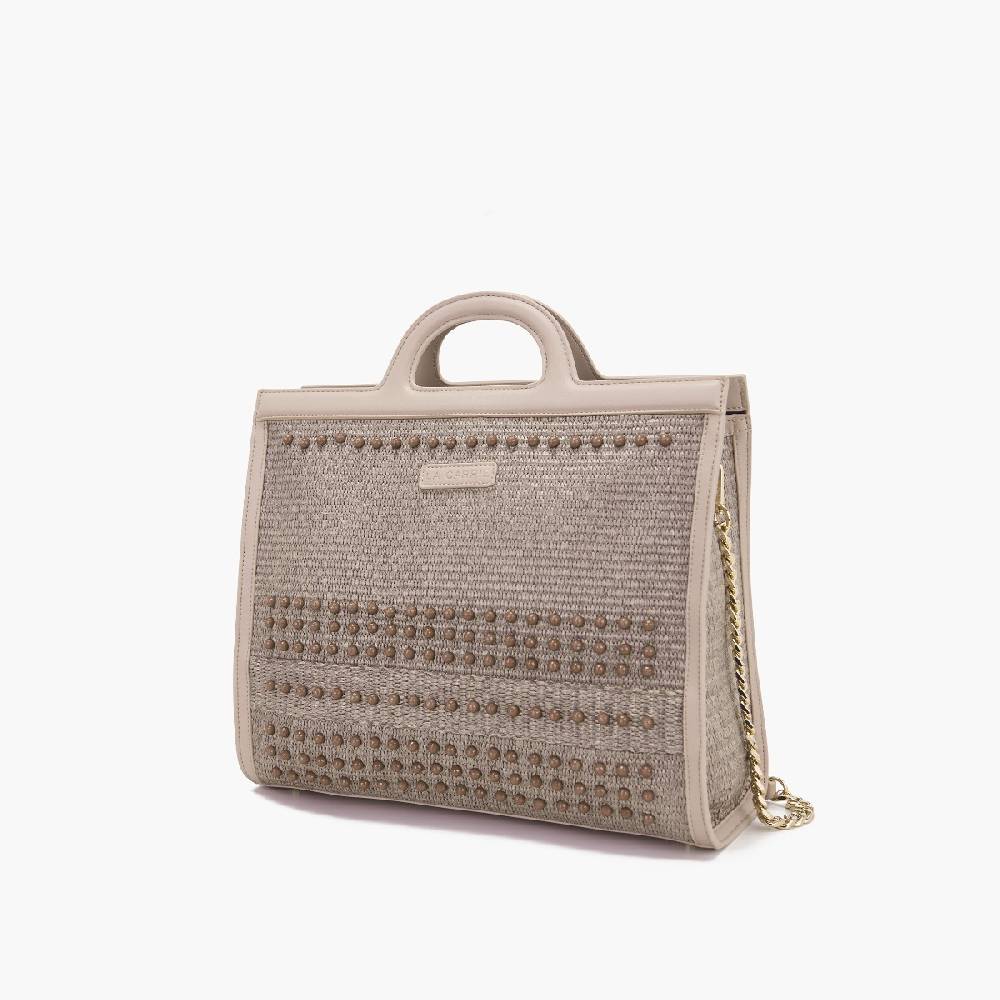La Carrie BORSA SHOPPING MALIBU IVORY Fino Al -60%