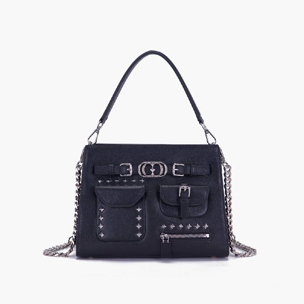 La Carrie BORSA SHOPPING ROCK NERA Affare Del Giorno