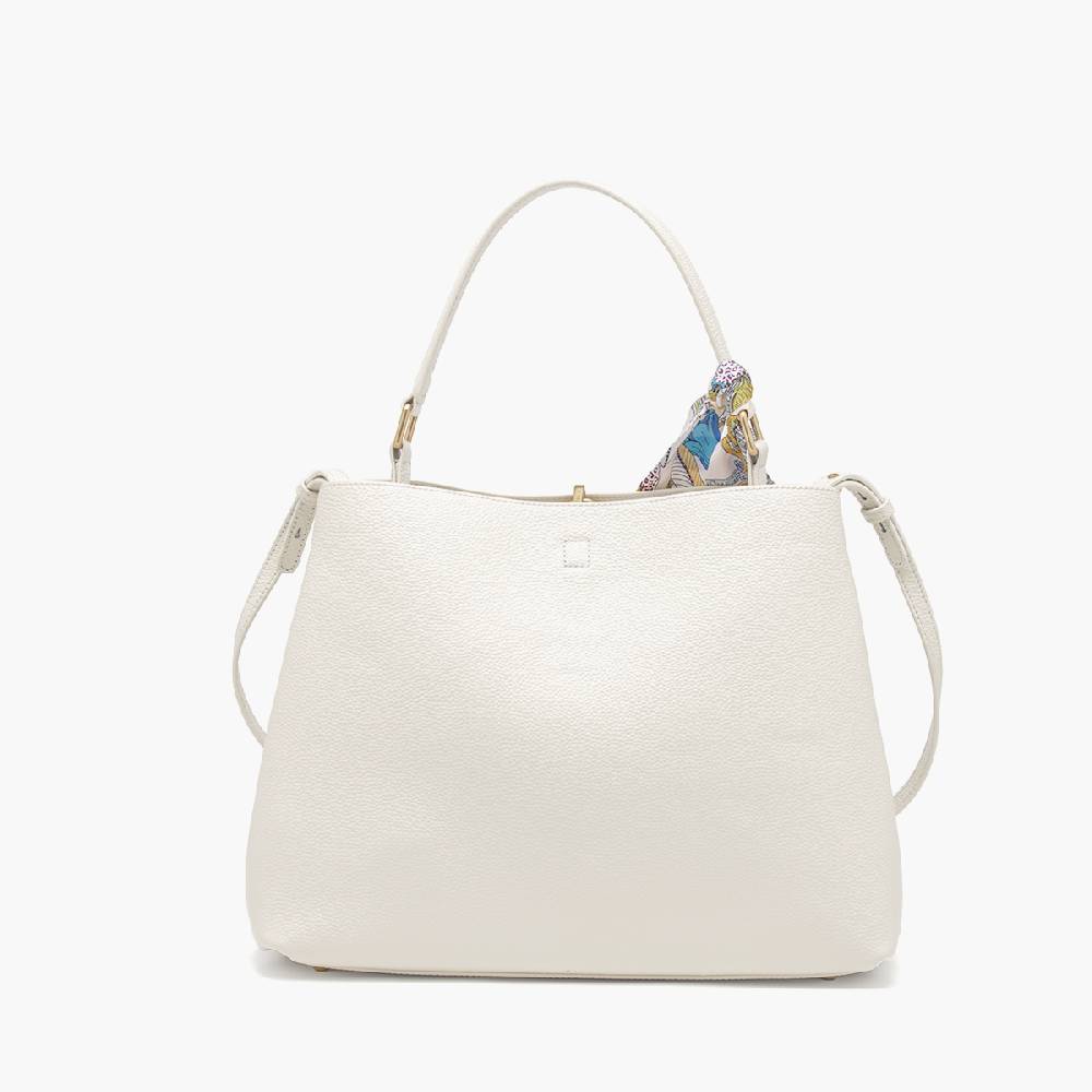 La Carrie BORSA SHOPPING DRILLED CREMA Negozi Online