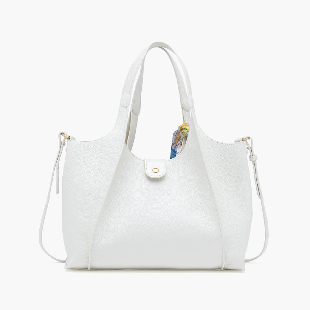 La Carrie BORSA SHOPPING DRILLED CREMA In Saldo