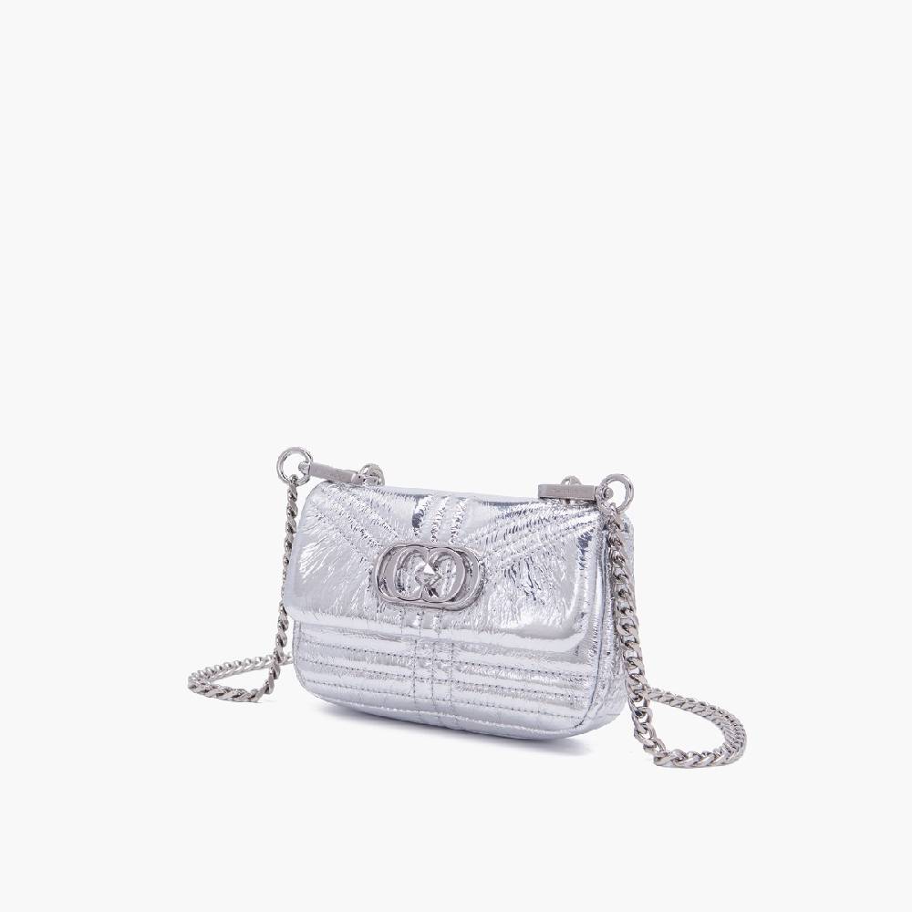 La Carrie MINI BORSA A SPALLA SHINY SILVER Affare Del Giorno