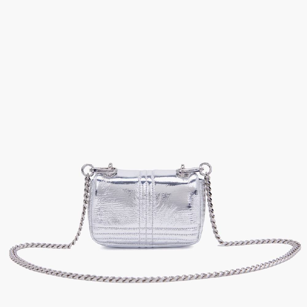 La Carrie MINI BORSA A SPALLA SHINY SILVER Affare Del Giorno
