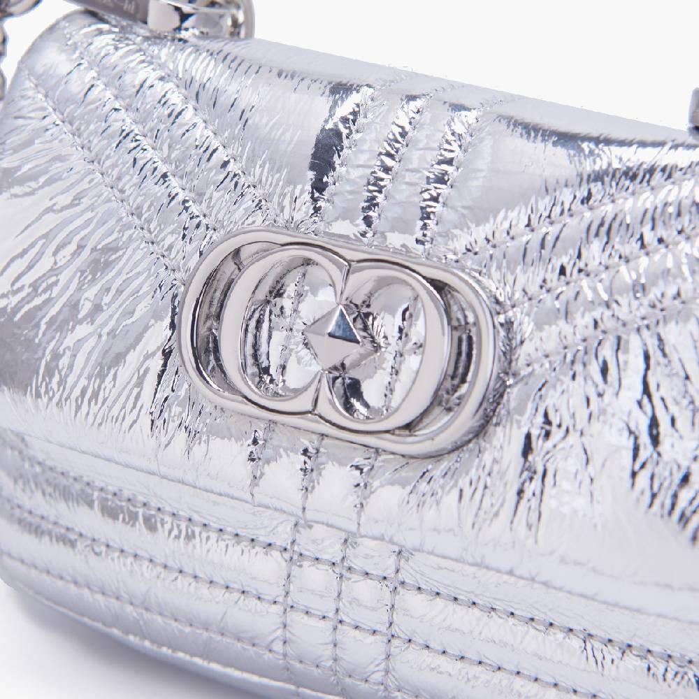 La Carrie MINI BORSA A SPALLA SHINY SILVER Affare Del Giorno