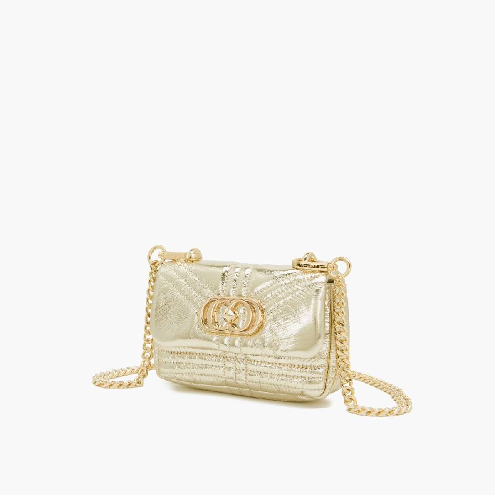 La Carrie MINI BORSA A SPALLA SHINY GOLD Prezzo Ridotto
