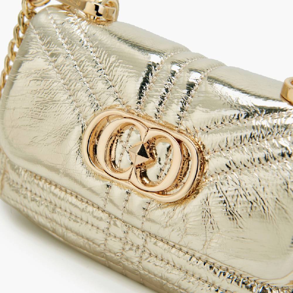 La Carrie MINI BORSA A SPALLA SHINY GOLD Prezzo Ridotto