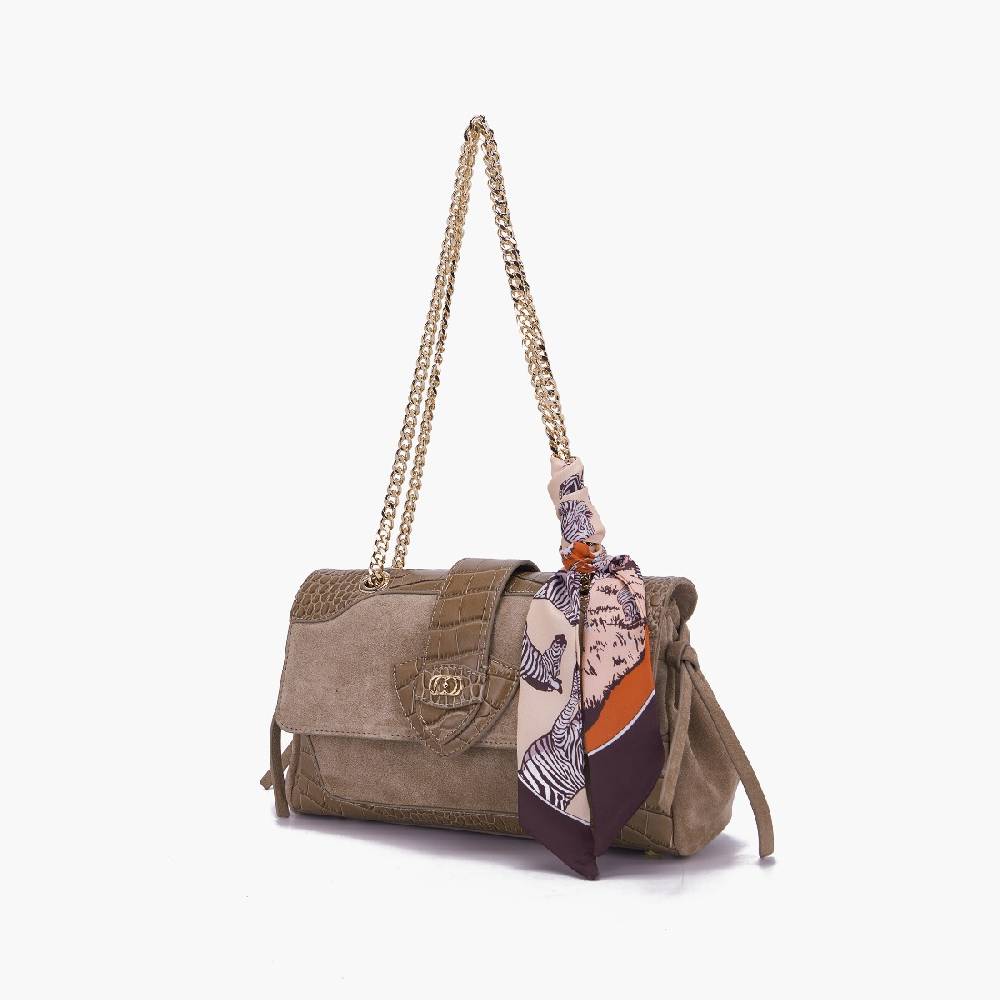 La Carrie BORSA A SPALLA TEMPEST TAUPE Sottocosto