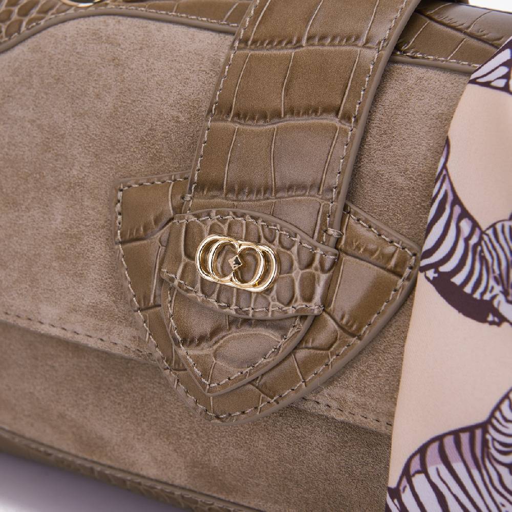 La Carrie BORSA A SPALLA TEMPEST TAUPE Sottocosto