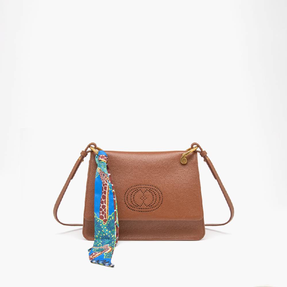 La Carrie BORSA A SPALLA DRILLED CUOIO Presa