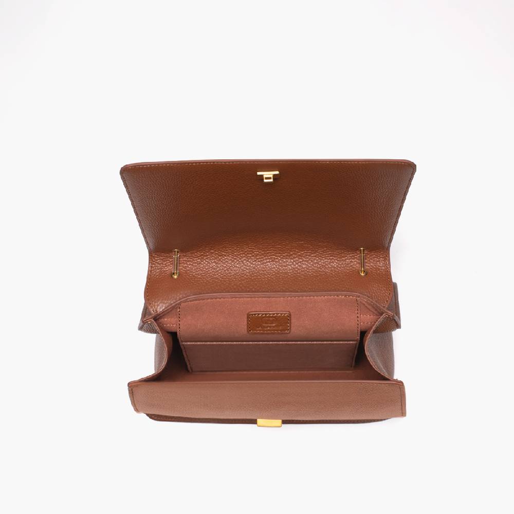 La Carrie BORSA A SPALLA DRILLED CUOIO Presa