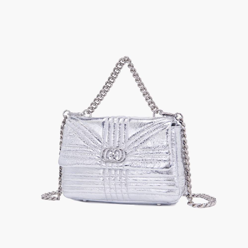 La Carrie BORSA A MANO SHINY SILVER Offerta