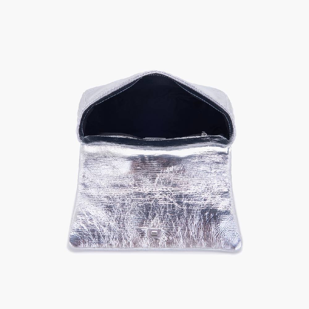 La Carrie BORSA A MANO SHINY SILVER Offerta