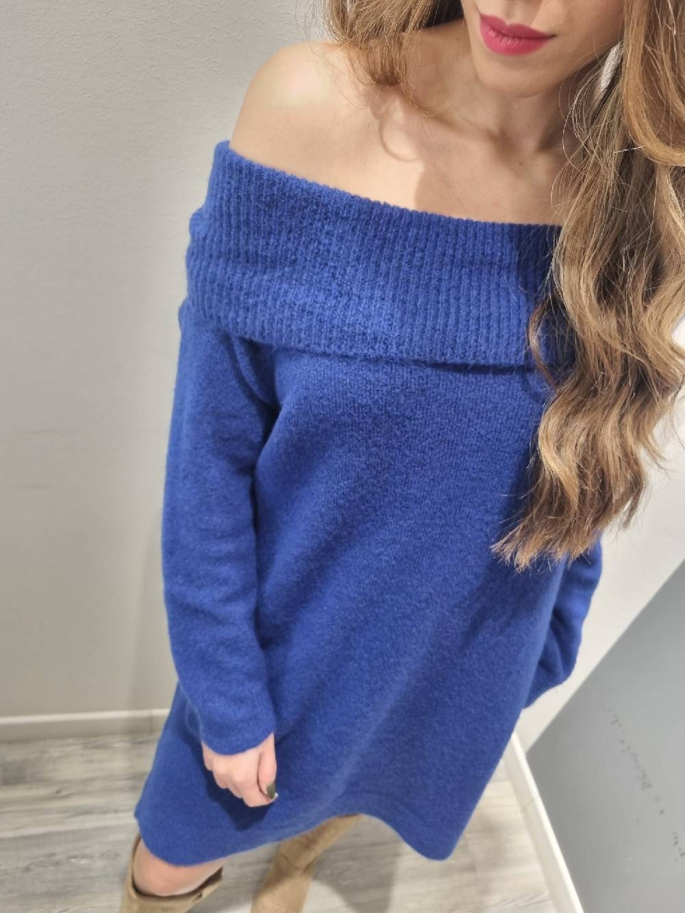 Le Chicche Abito Maglia Blu Elettrico Moda