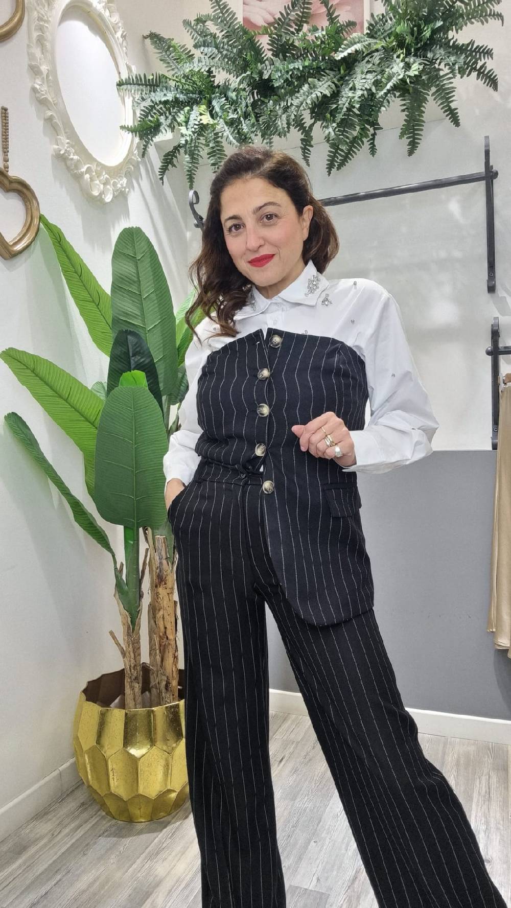 Le Chicche Tailleur Pantalone Gessato Fino Al -60%