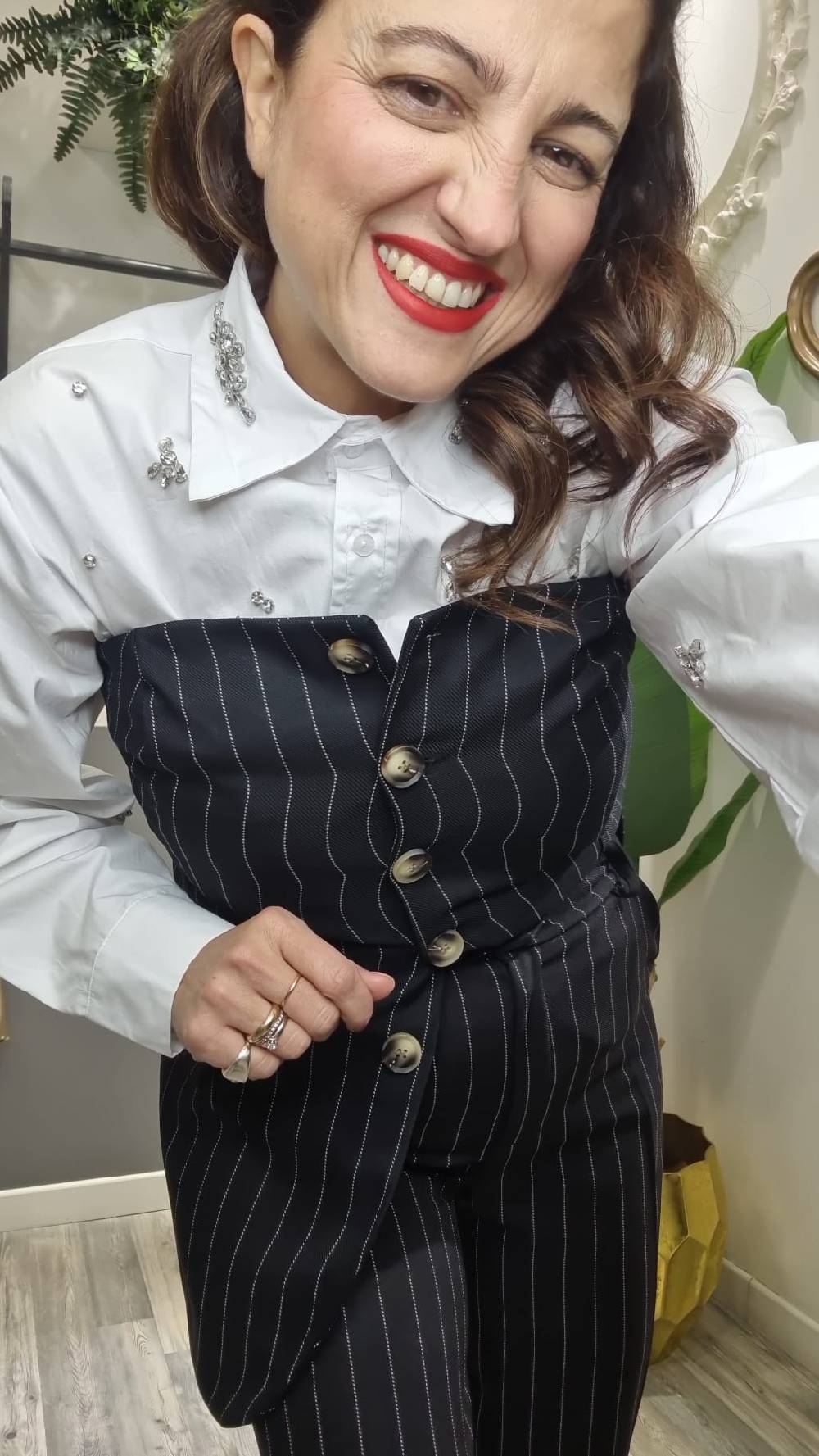 Le Chicche Tailleur Pantalone Gessato Fino Al -60%