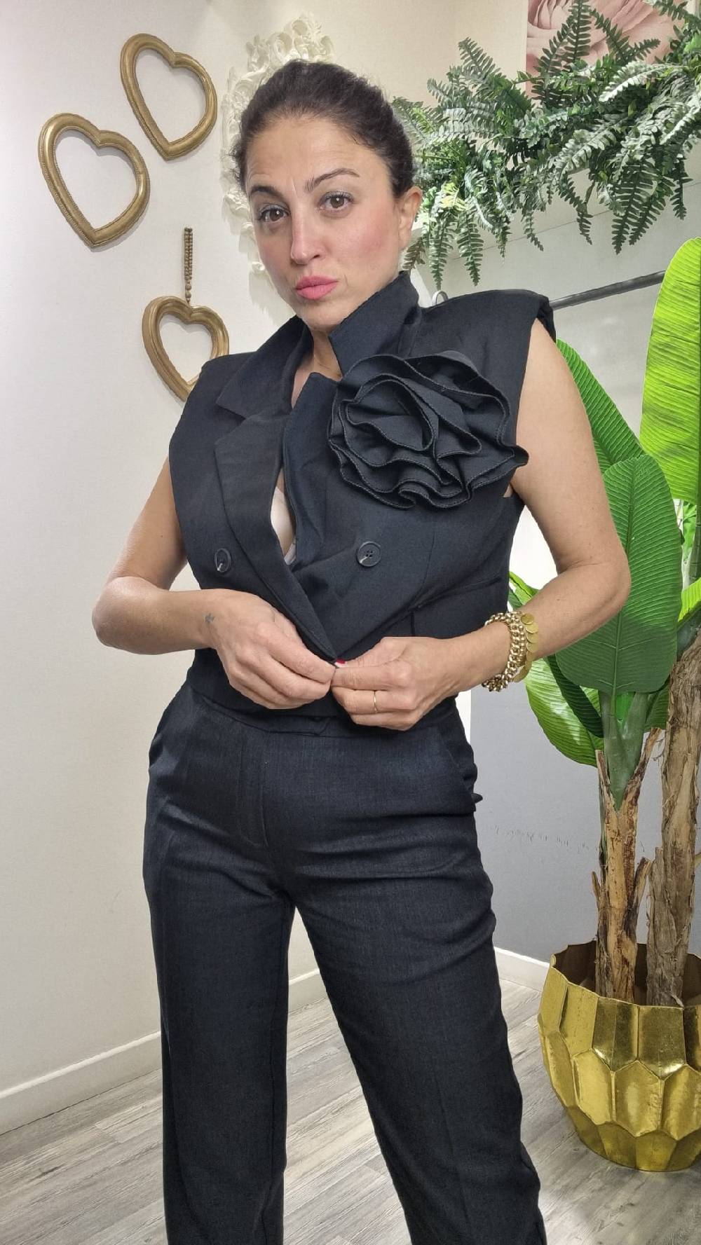 Le Chicche Coordset 981 Gilet In Linea