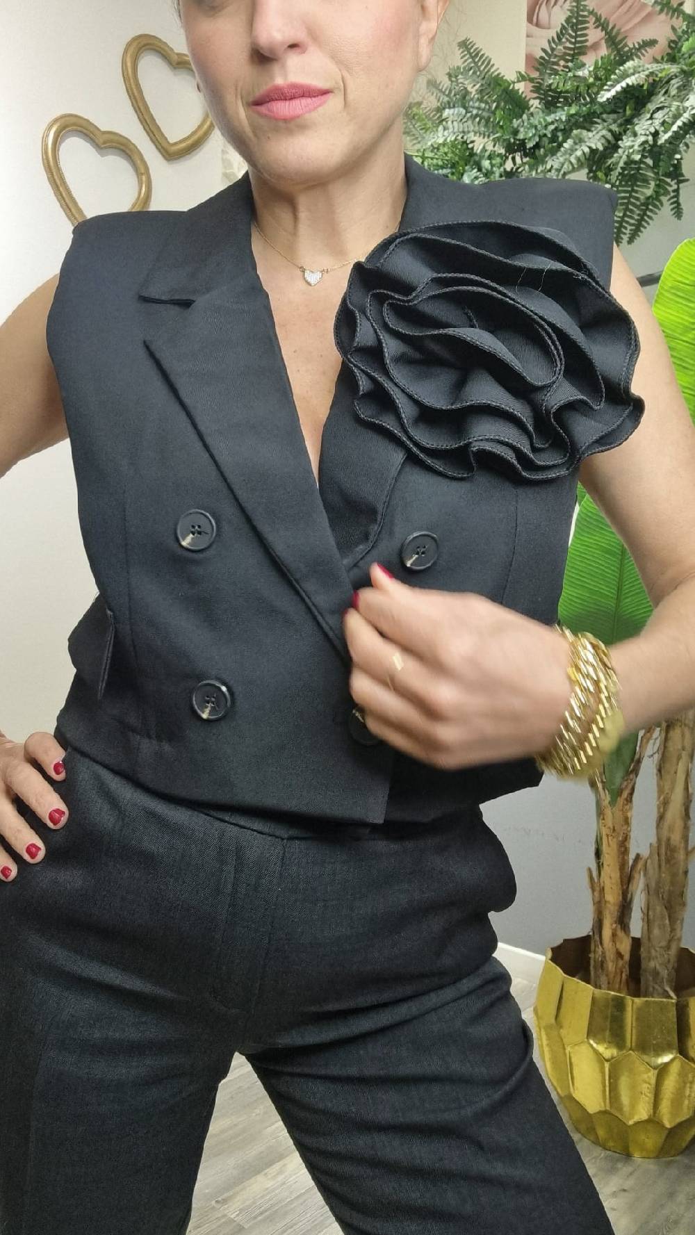 Le Chicche Coordset 981 Gilet In Linea