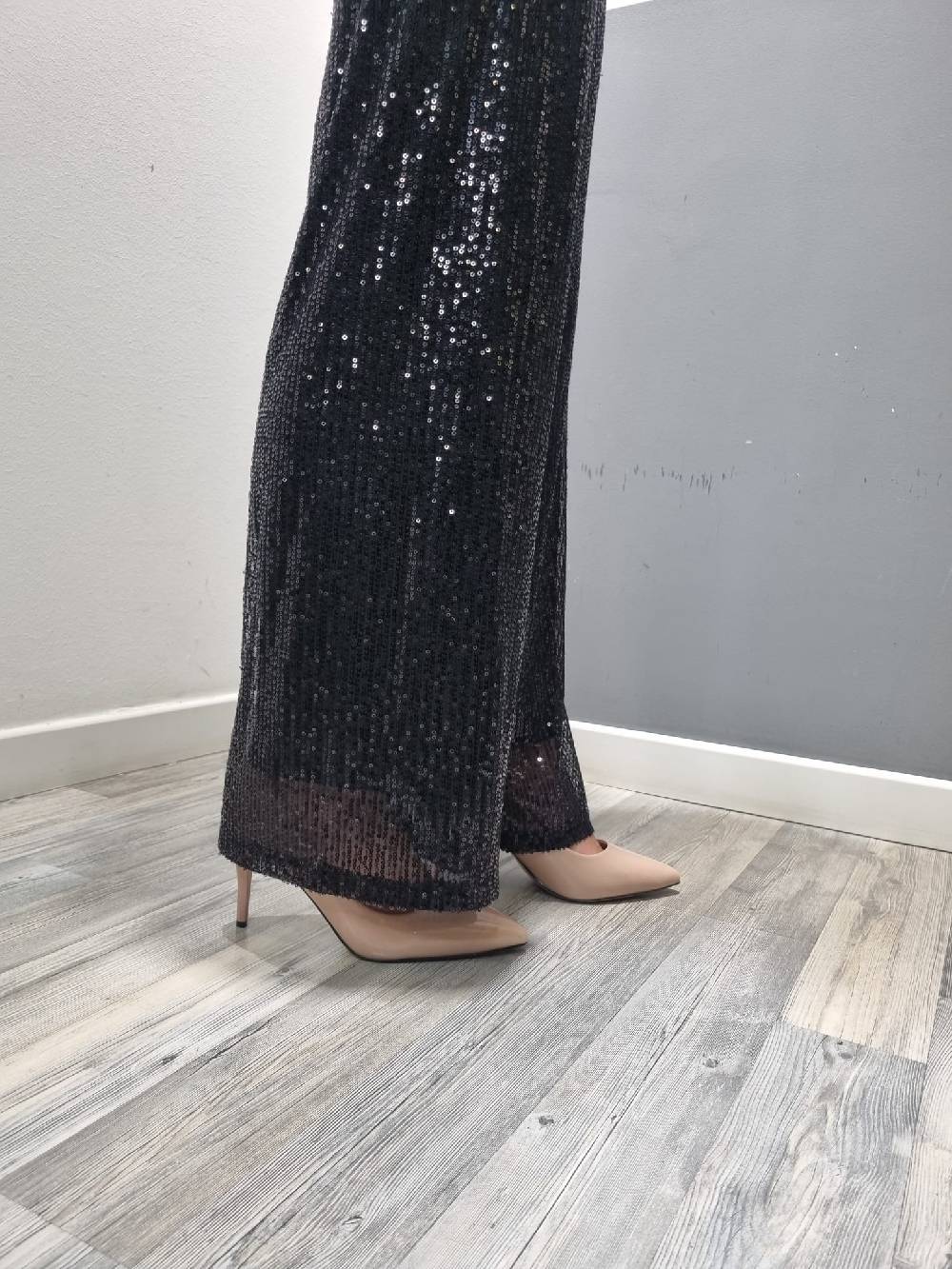 Le Chicche Pantalone Paillettes Nero Shopping Online