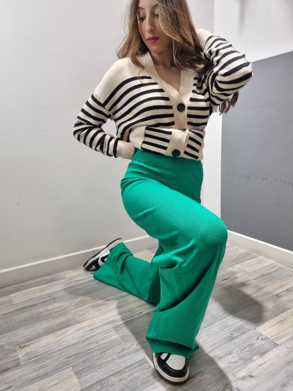 Le Chicche Pantalone Maglina Verde Italy