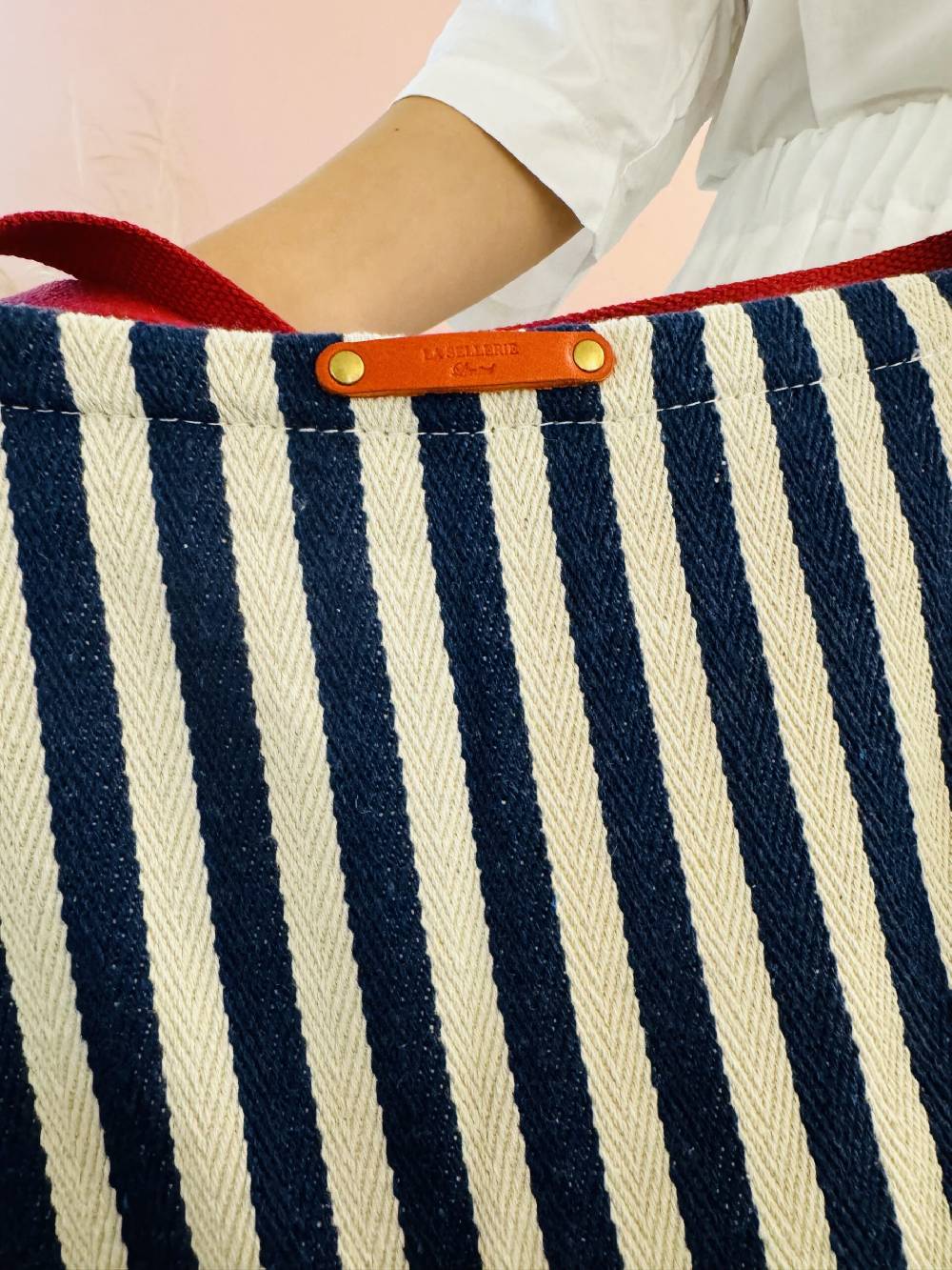 La Sellerie Portofino bag blu righe strette Novità