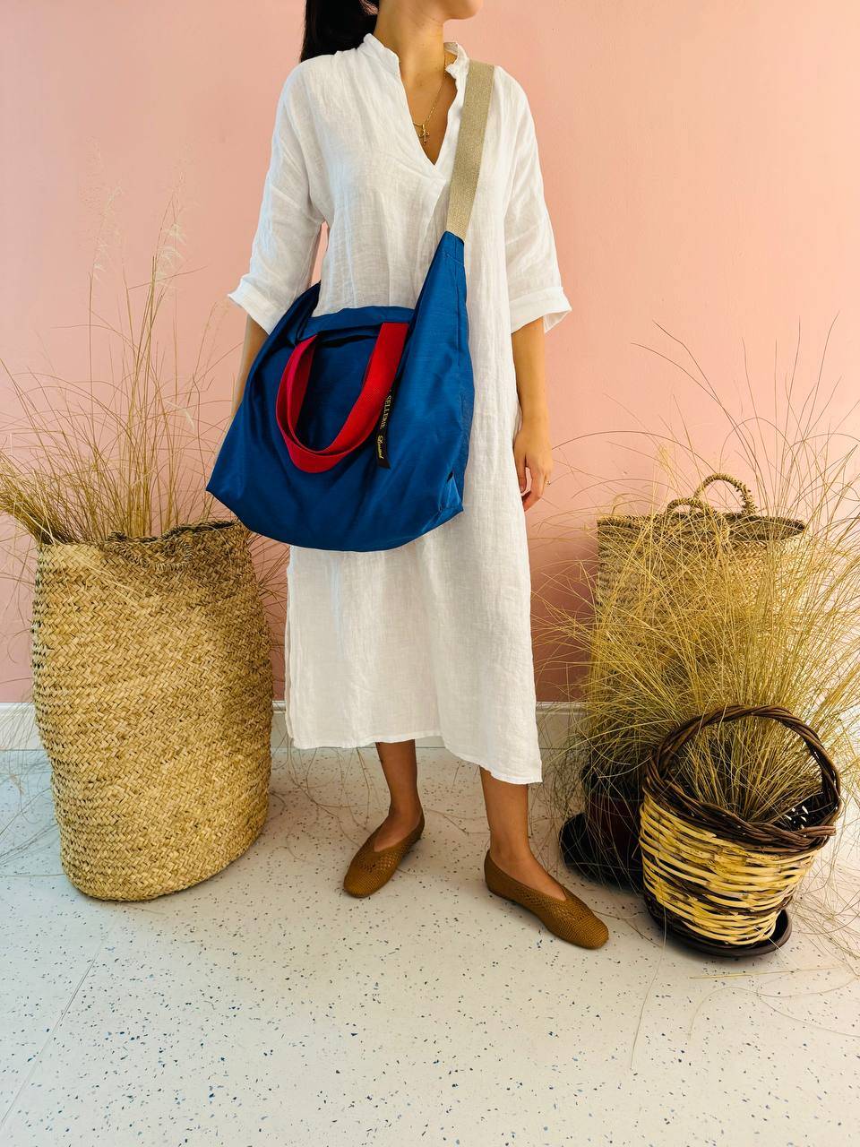 La Sellerie POP BAG Shantung blu Nuovo