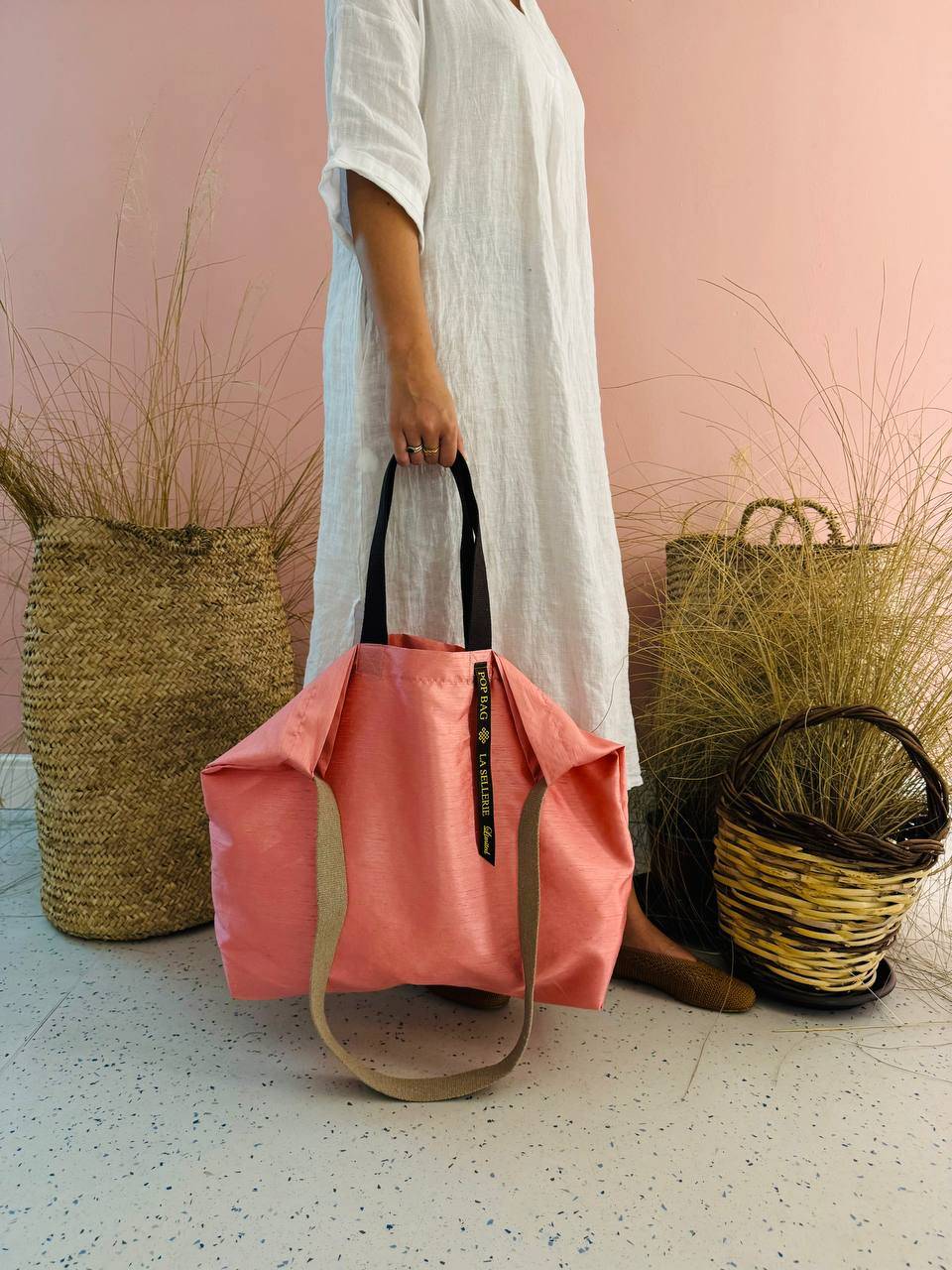 La Sellerie POP BAG Shantung rosa Vendita