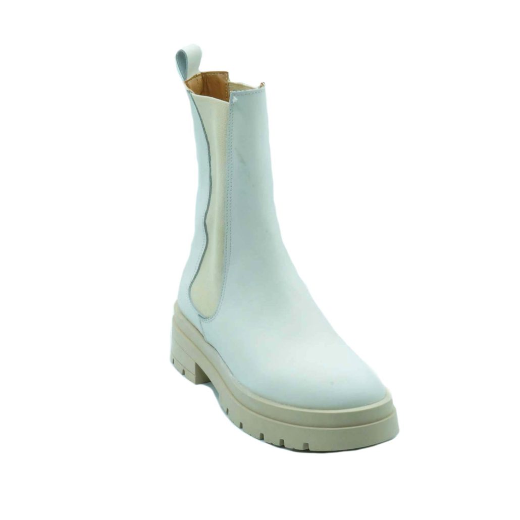 Lea Gu biker in nappa, elastici laterali, occhiello posteriore, fondo gomma 40mm Pezzi Unici