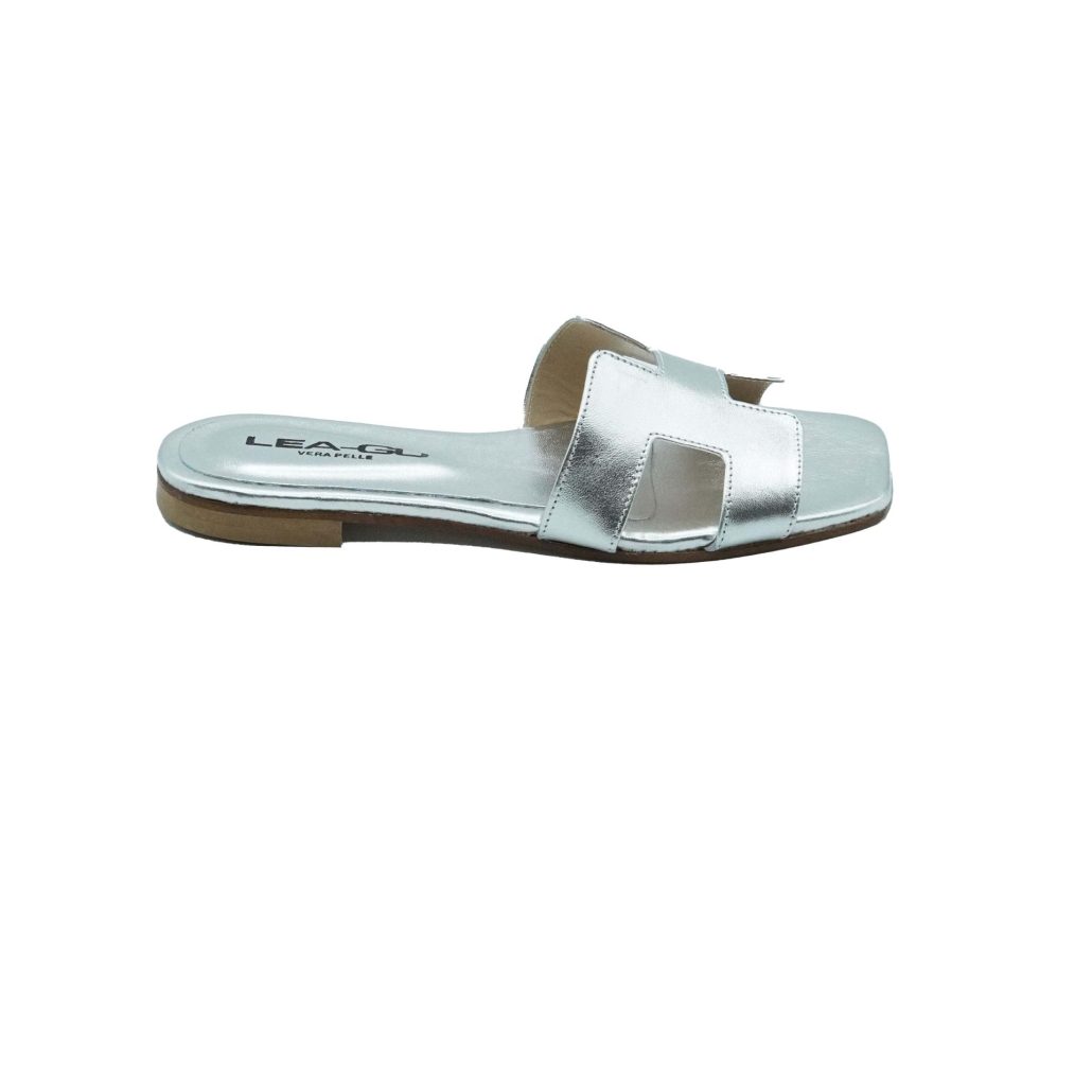 Lea Gu ciabattina in nappa laminata, fascia frontale, punta quadrata, tacco 10mm Convenienza