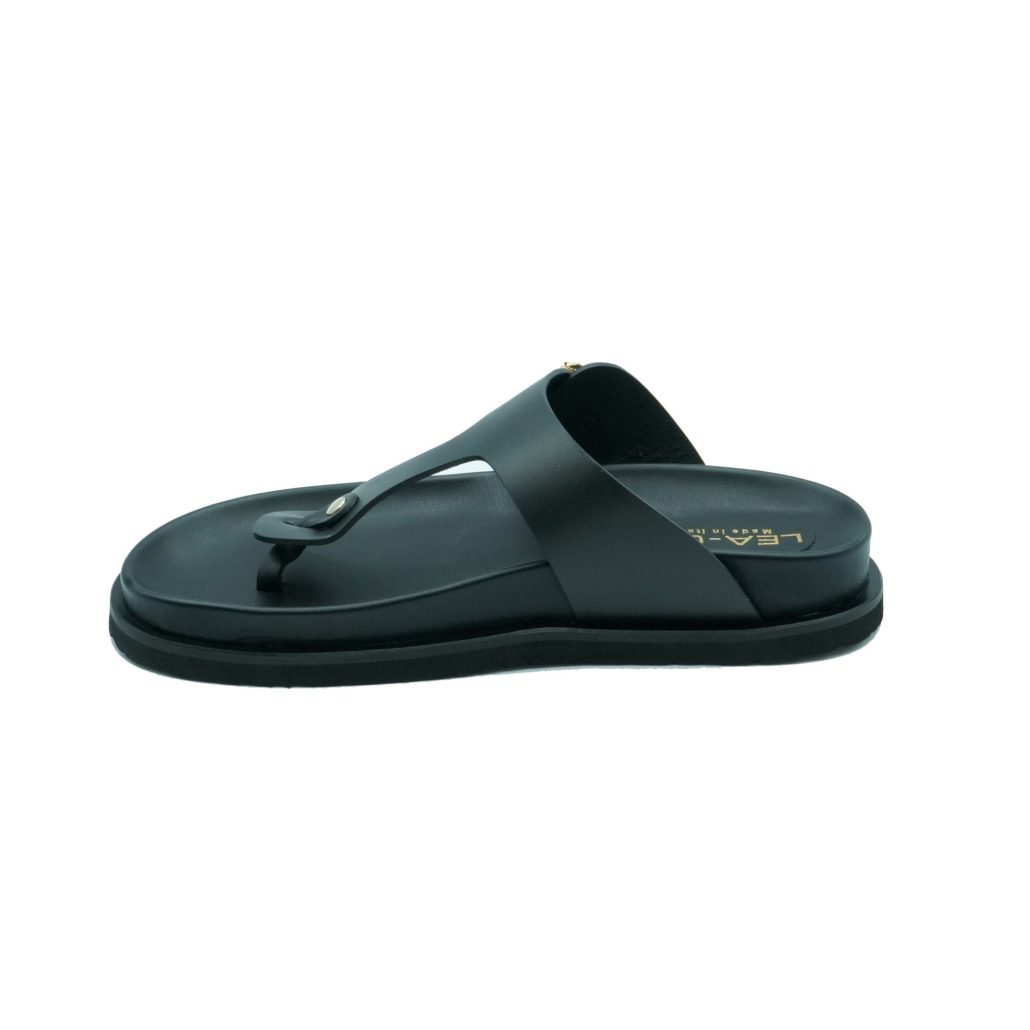 Lea Gu ciabattina in nappa, doppia fibbia oro frontale, fondo gomma 40 mm Sconto
