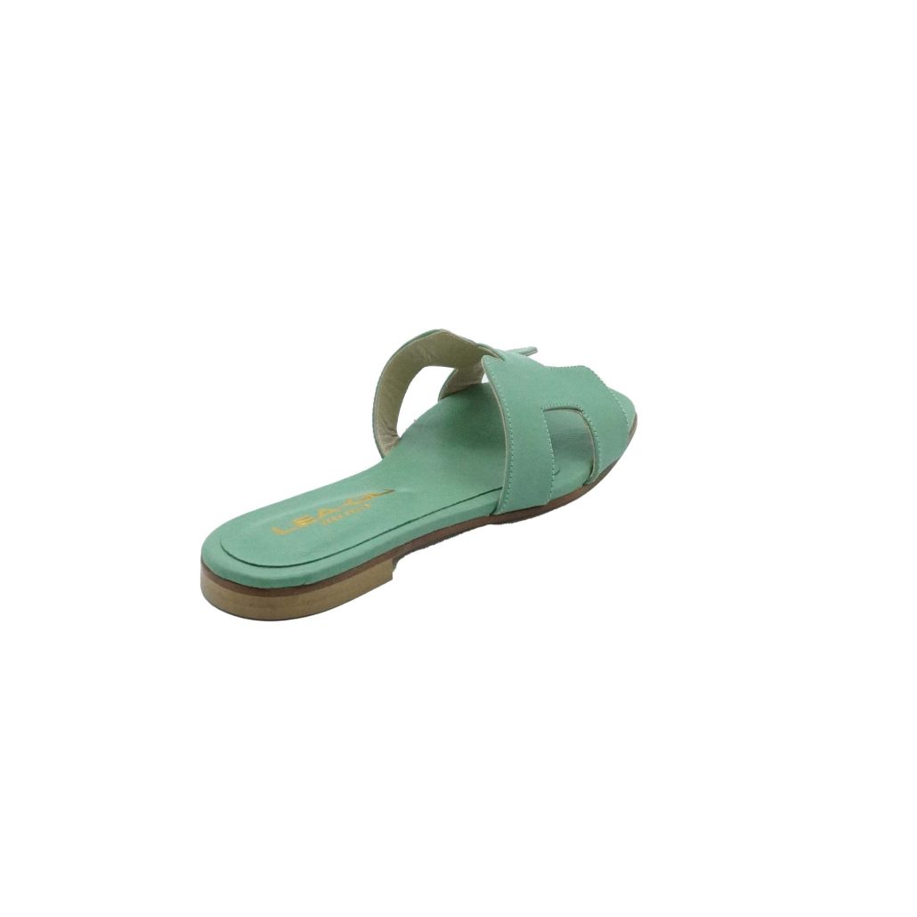 Lea Gu ciabattina in nappa, fascia frontale, punta quadrata, tacco 10mm In Vendita