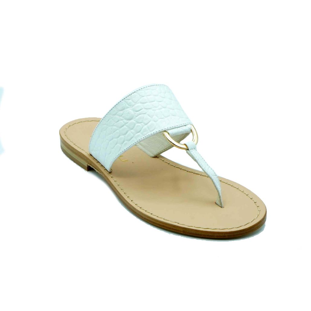 Lea Gu ciabattina infradito in nappa stampa cocco, accessorio frontale, tacco 10mm Vendita Calda