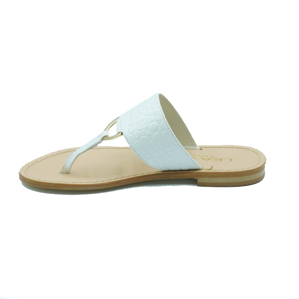 Lea Gu ciabattina infradito in nappa stampa cocco, accessorio frontale, tacco 10mm Vendita Calda