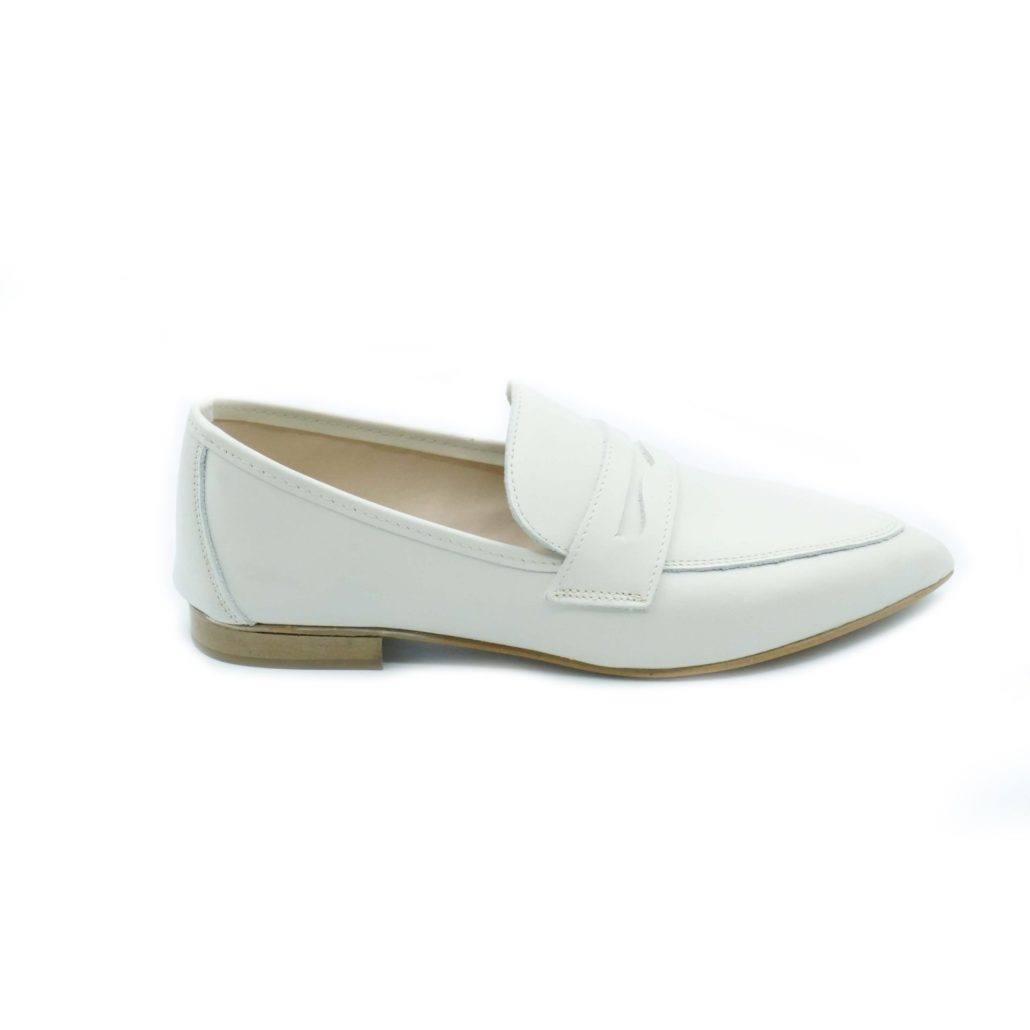 Lea Gu mocassino in nappa, bocca di leone frontale, tacco 10mm