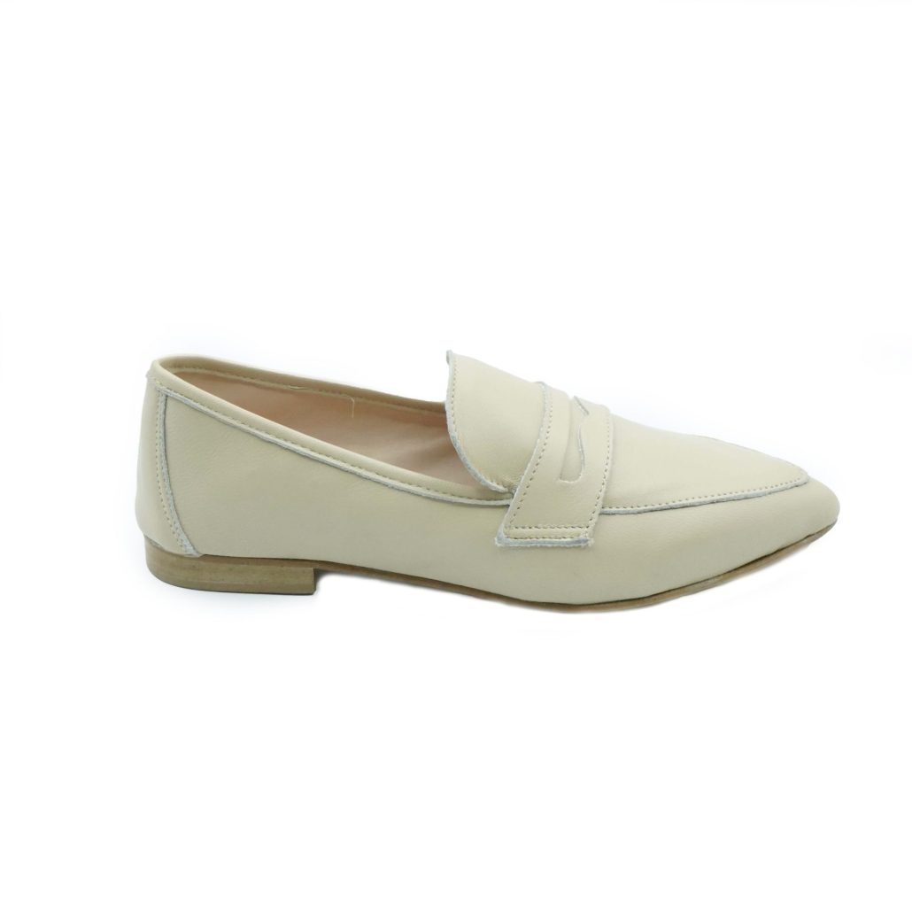 Lea Gu mocassino in nappa, bocca di leone frontale, tacco 10mm Vendite Flash