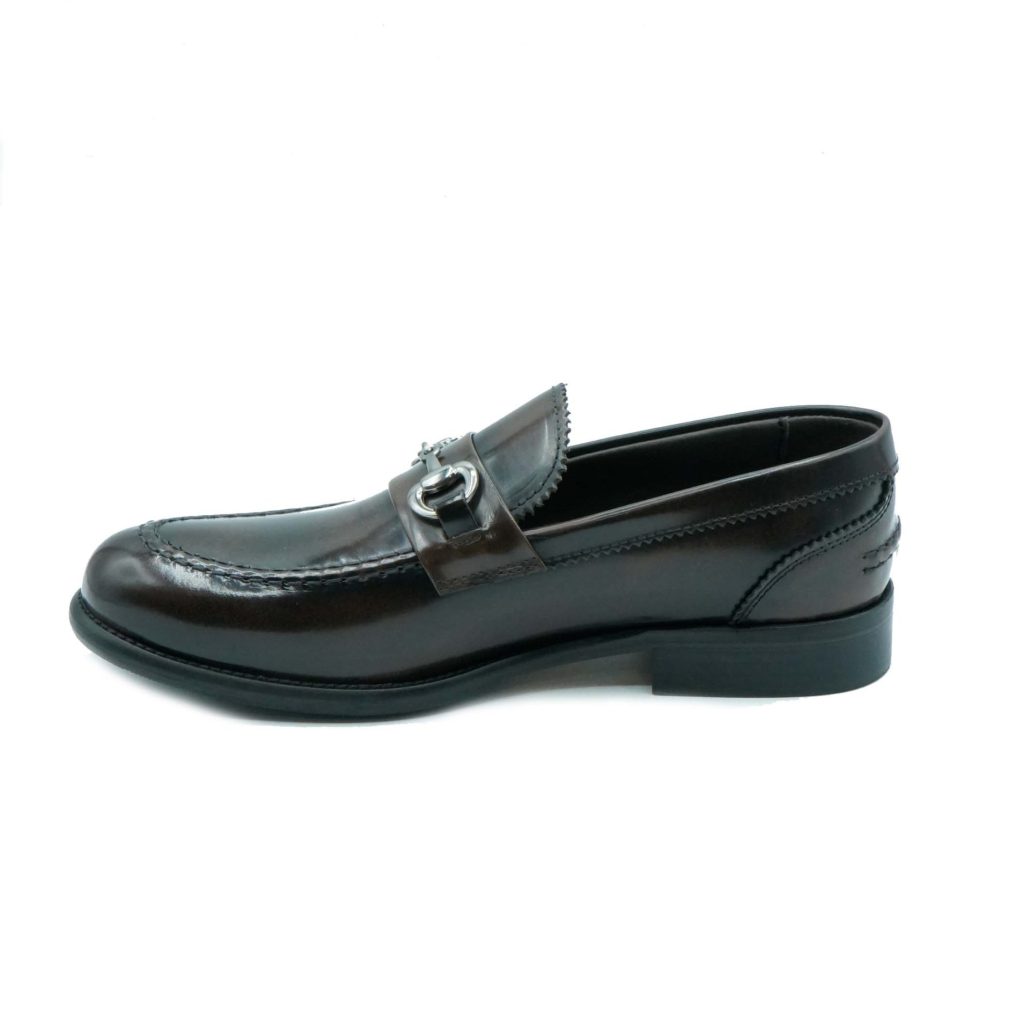 Lea Gu mocassino in vitello abrasivato, accessorio frontale, tacco 25mm In Saldo