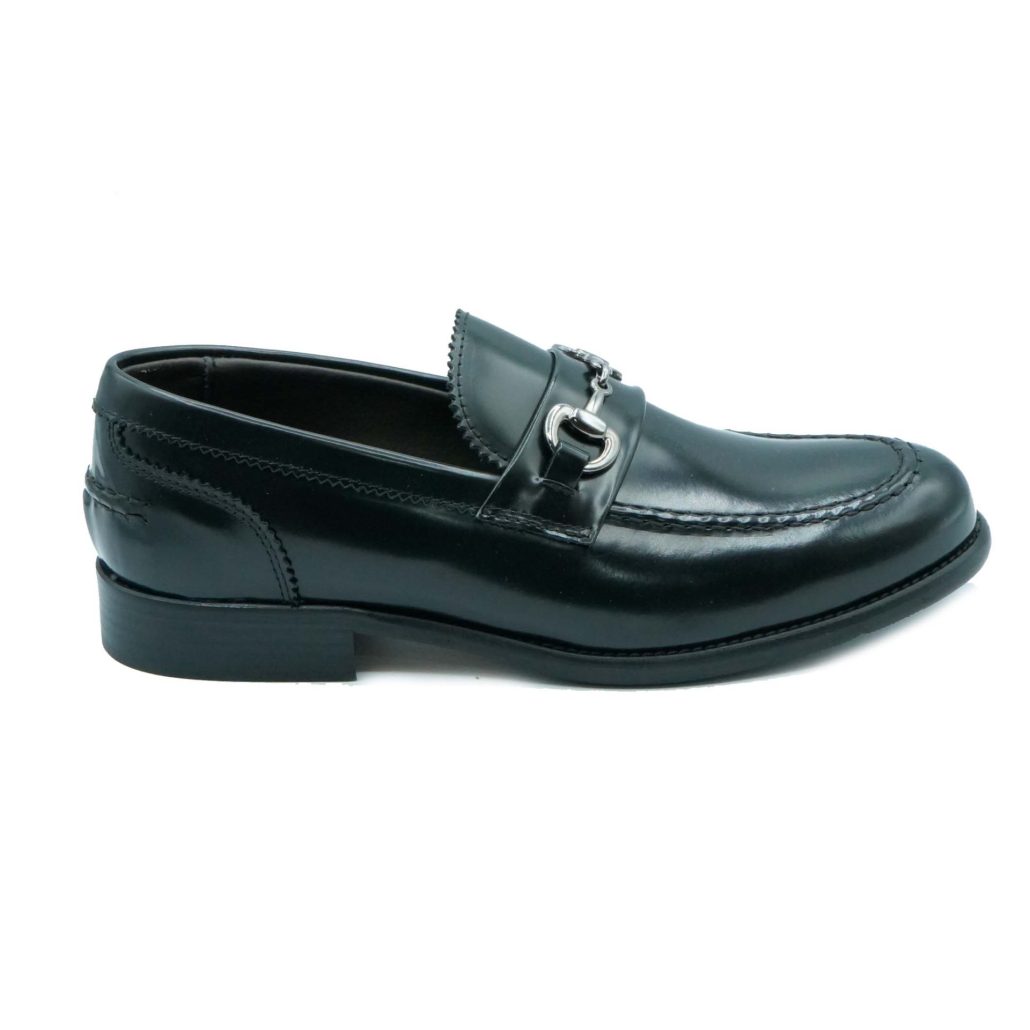 Lea Gu mocassino in vitello abrasivato, accessorio frontale, tacco 25mm In Saldo