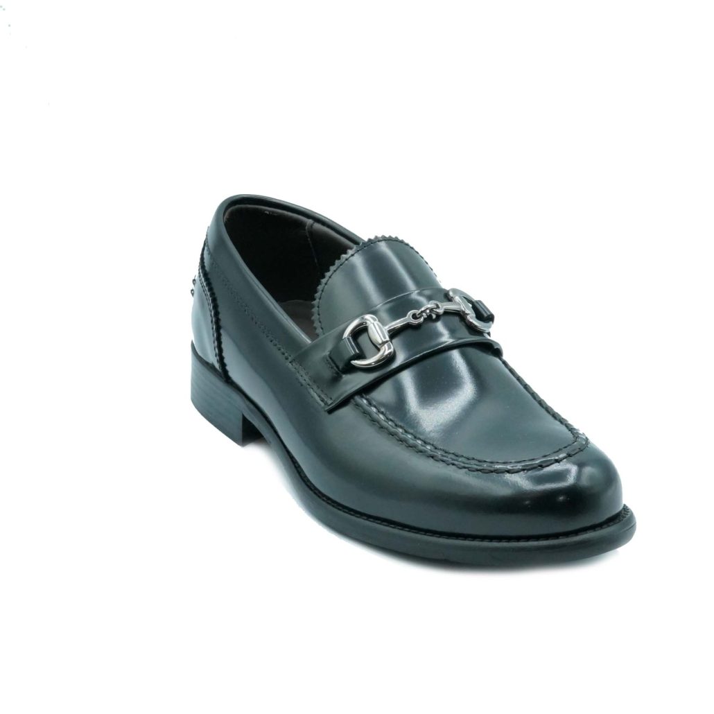 Lea Gu mocassino in vitello abrasivato, accessorio frontale, tacco 25mm In Saldo