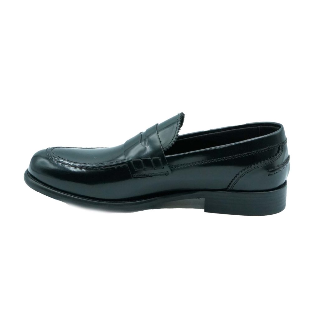 Lea Gu mocassino in vitello abrasivato, bocca di leone frontale, tacco 25mm Nuova