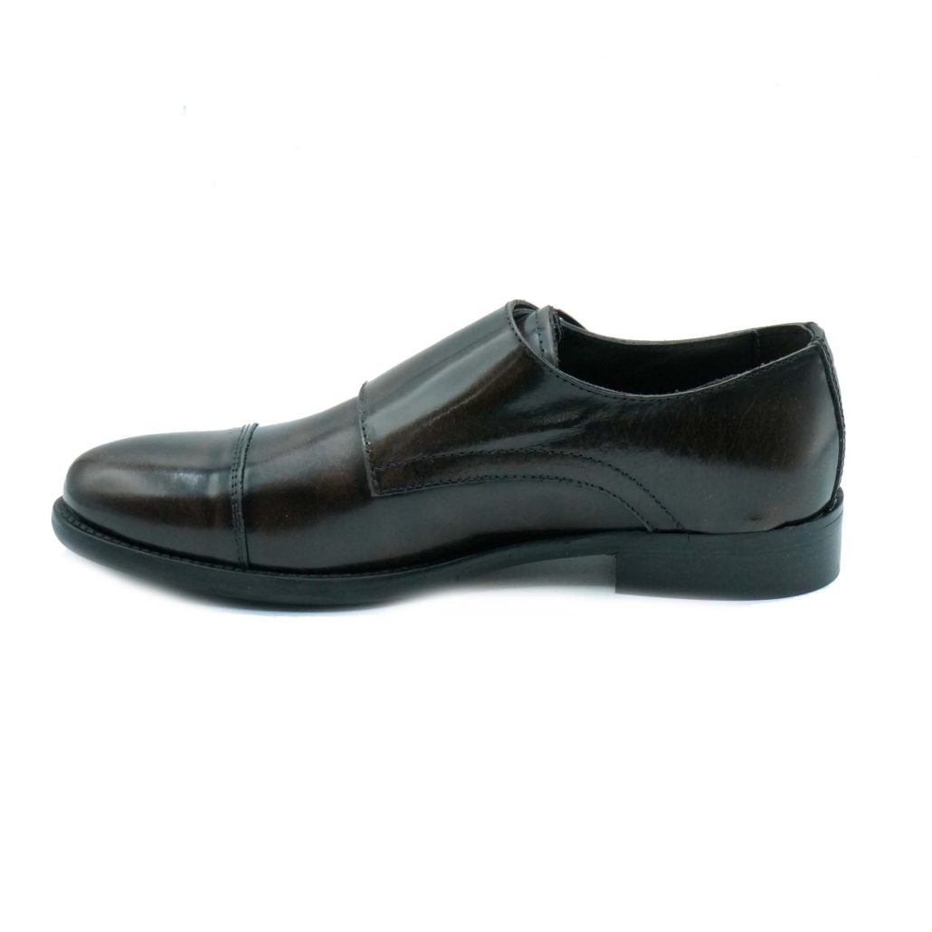 Lea Gu mocassino in vitello abrasivato, doppia fibbia frontale, tacco 25mm Moda