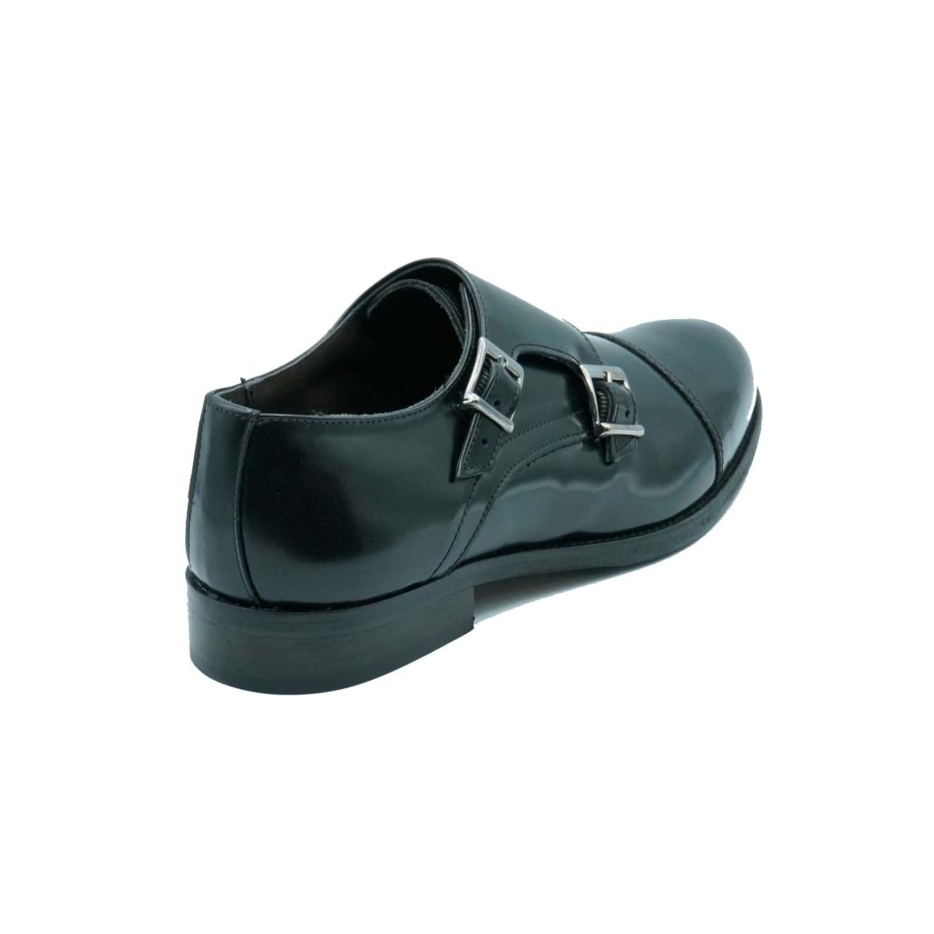 Lea Gu mocassino in vitello abrasivato, doppia fibbia frontale, tacco 25mm Moda