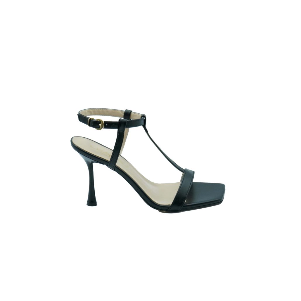 Lea Gu sandalo con fascia frontale, punta quadrata, chiusura alla caviglia, tacco 90mm Vendita