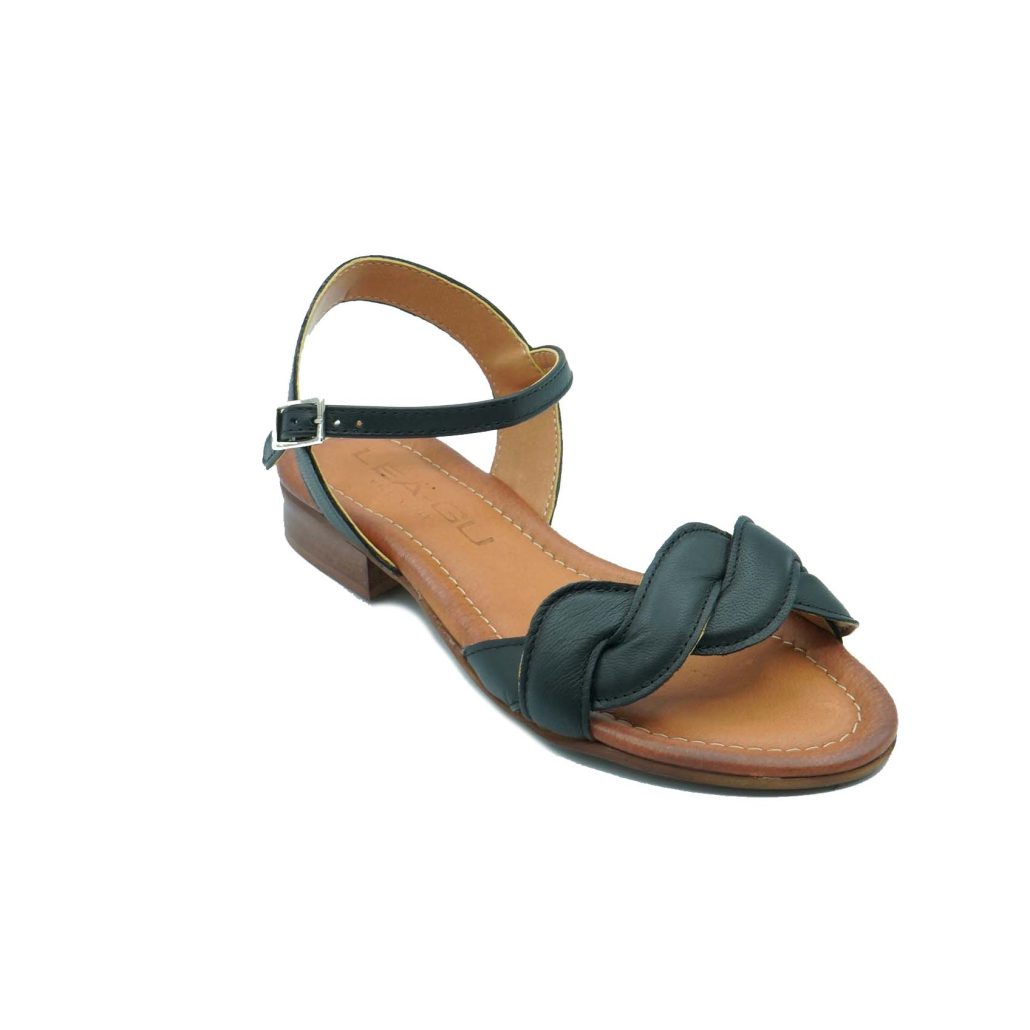 Lea Gu sandalo in nappa intrecciata, fascia frontale, chiusura posteriore, tacco 20mm Shopping Online