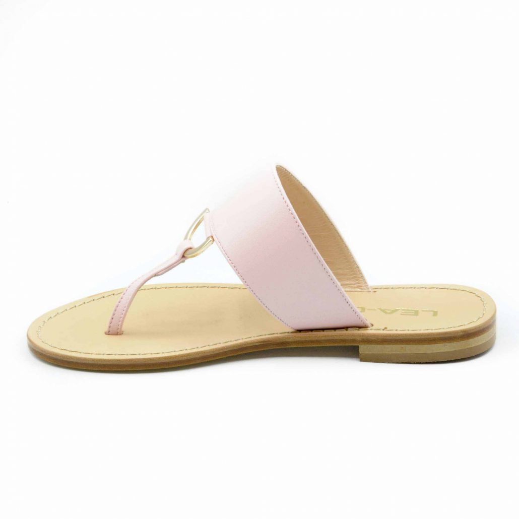 Lea Gu infradito in nappa, accessorio oro frontale, tacco 10 mm Offerte