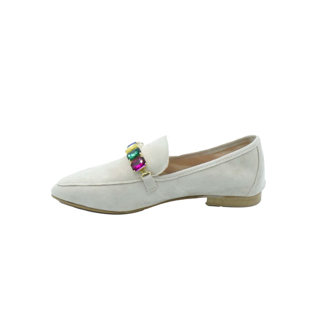 Lea Gu mocassino in camoscio, accessorio frontale, tacco 10mm Vendita Calda