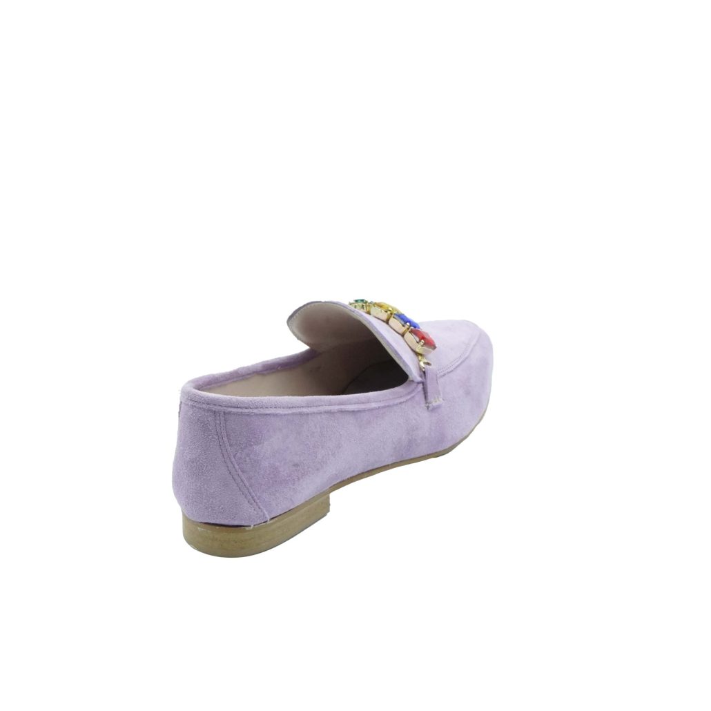 Lea Gu mocassino in camoscio, accessorio frontale, tacco 10mm Vendita Calda