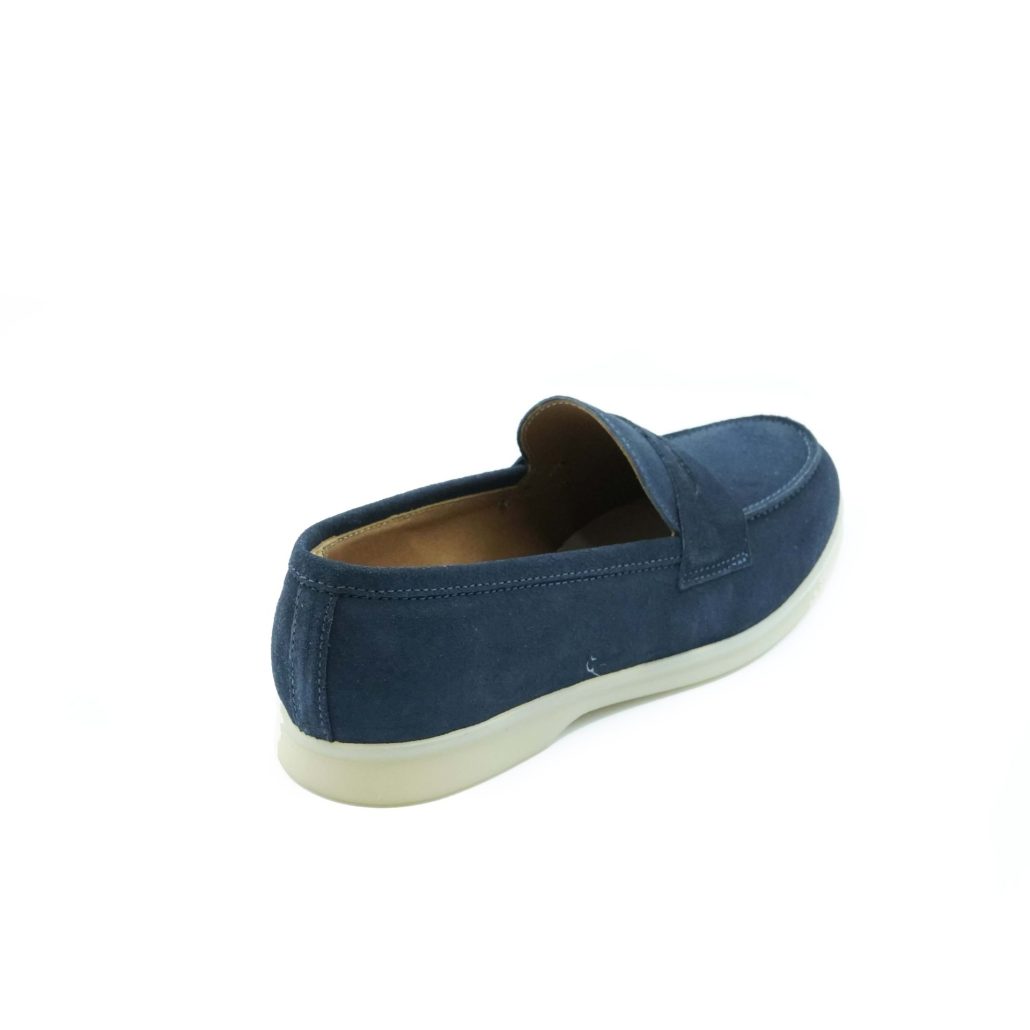 Lea Gu mocassino in camoscio, bocca di leone frontale, fondo gomma 20mm Vendita Economica