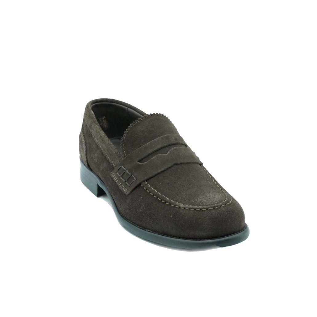 Lea Gu mocassino in camoscio, bocca di leone frontale, tacco 25mm I Più Venduti