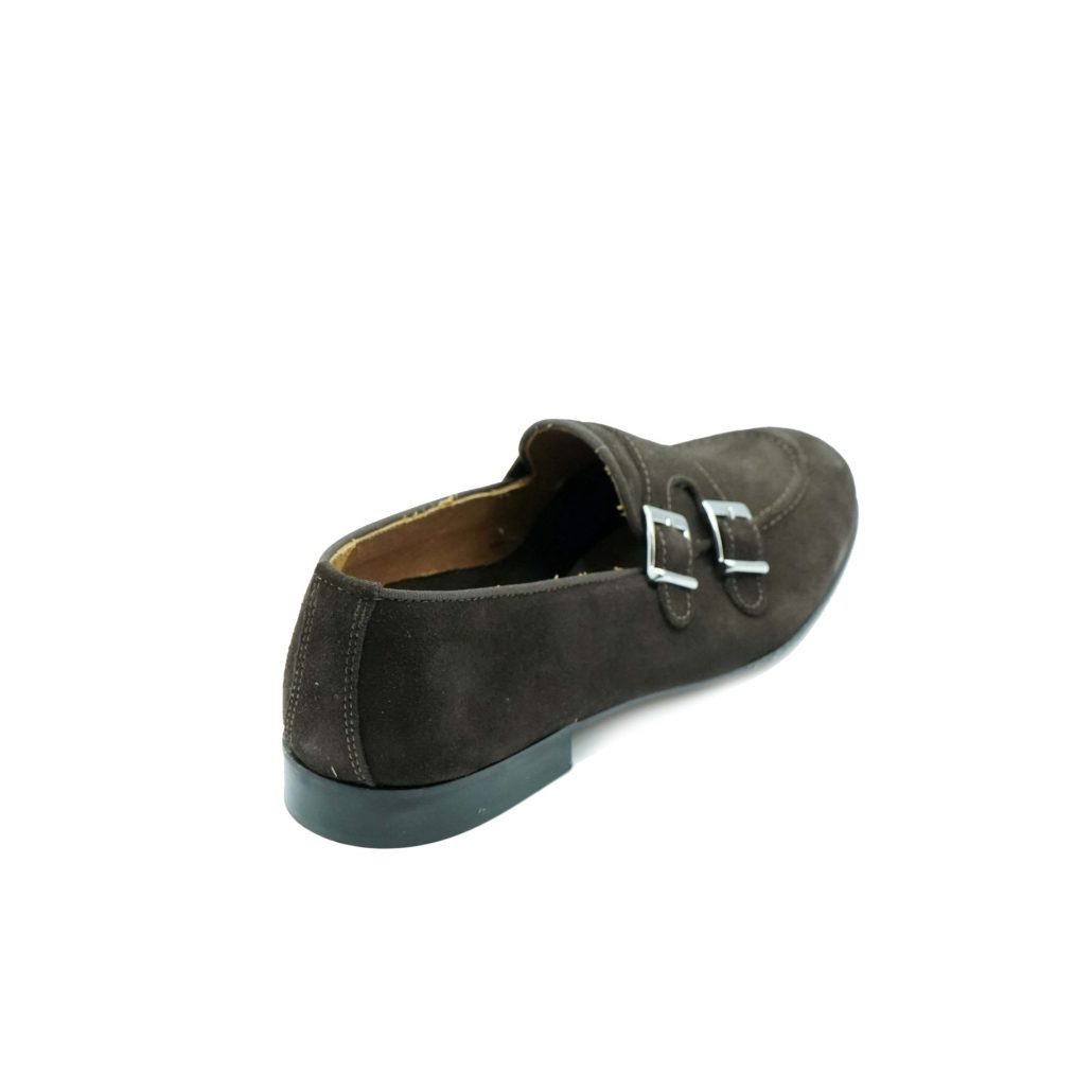 Lea Gu mocassino in camoscio, doppia fibbia frontale, tacco 20mm Vendite Flash