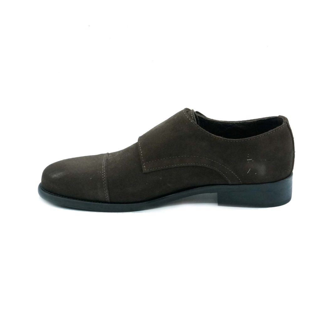 Lea Gu mocassino in camoscio, doppia fibbia frontale, tacco 25mm Negozio