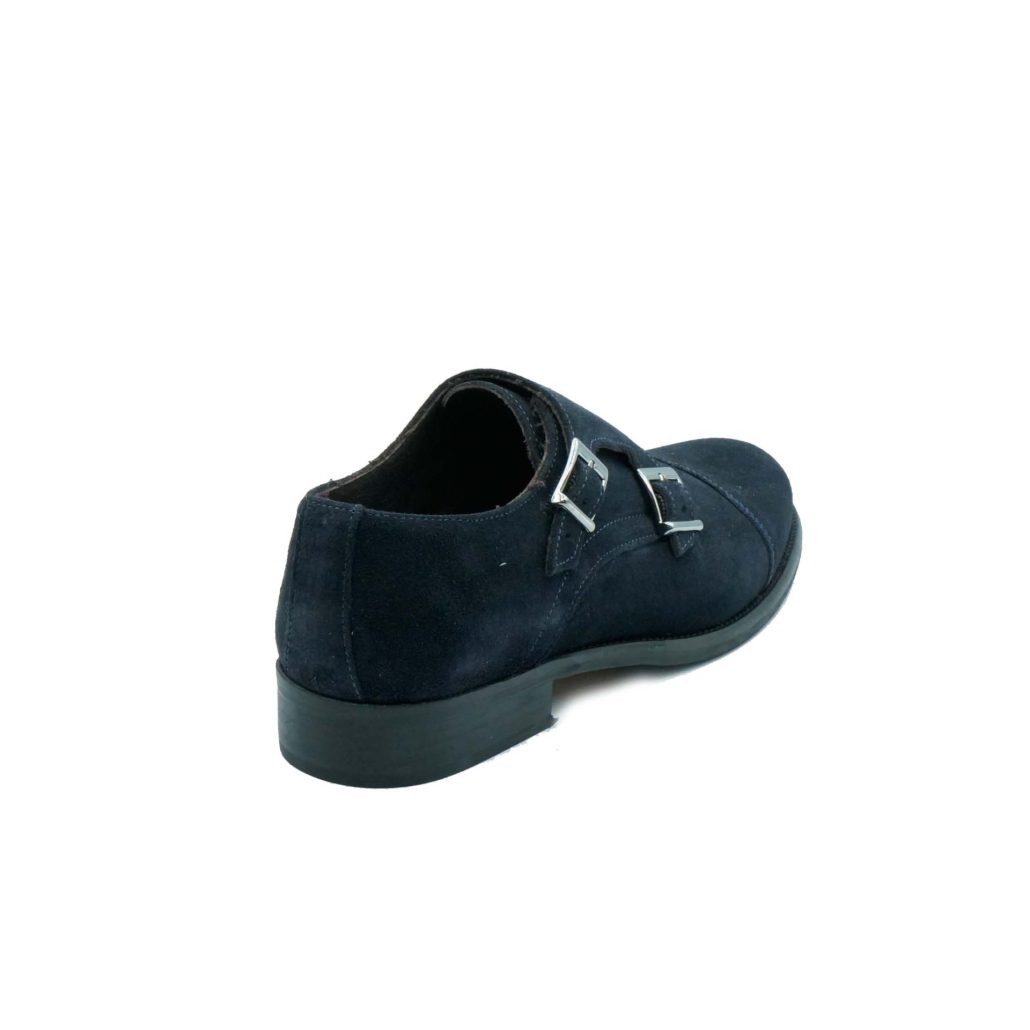 Lea Gu mocassino in camoscio, doppia fibbia frontale, tacco 25mm Negozio