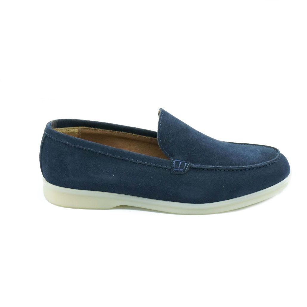 Lea Gu mocassino in camoscio, fondo gomma 20mm In Saldo